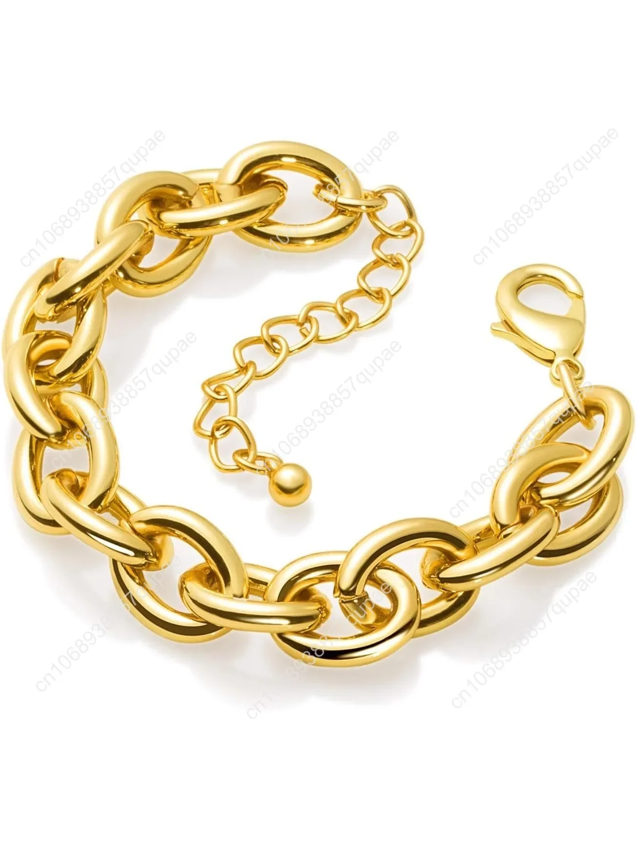 

Gold Bracelets for Women 14k Gold Plated Chunky Thick Large Link Chain Bracelet