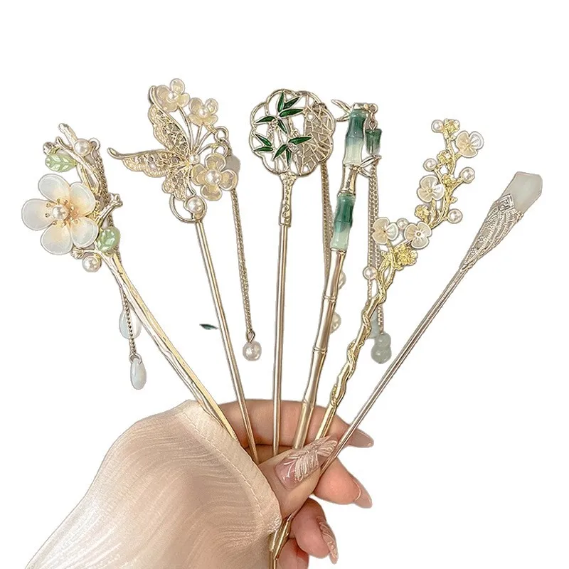 

Premium sense of antique style, walking, fringed hair, hairpin, versatile back of the head, disc hair, hairpin, headdress.