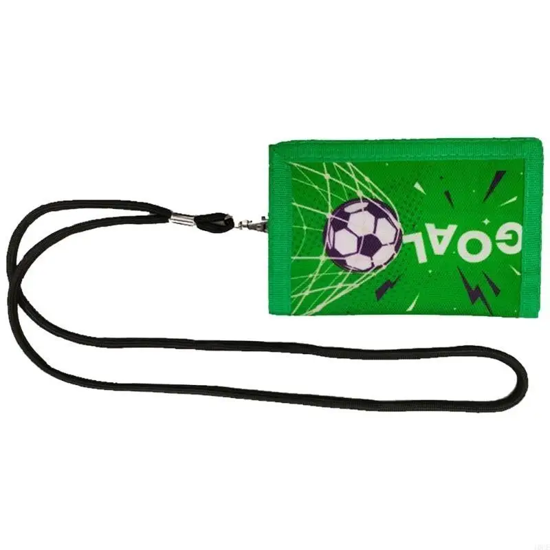 Kids Football Wallet with Lanyard Coin Pocket Card Holders Purse Birthday Gifts 