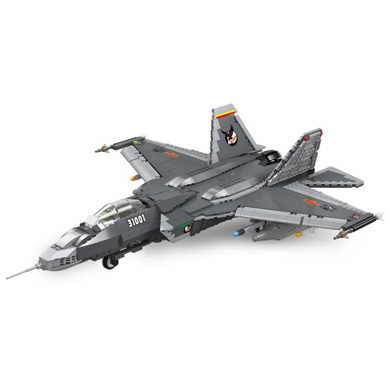 

China Modern Military Vehicle FC-31 Fighter Shenyang J-31 Gyrfalcon Build Block WW2 Air Forces Airplane Battlefield Brick Toys