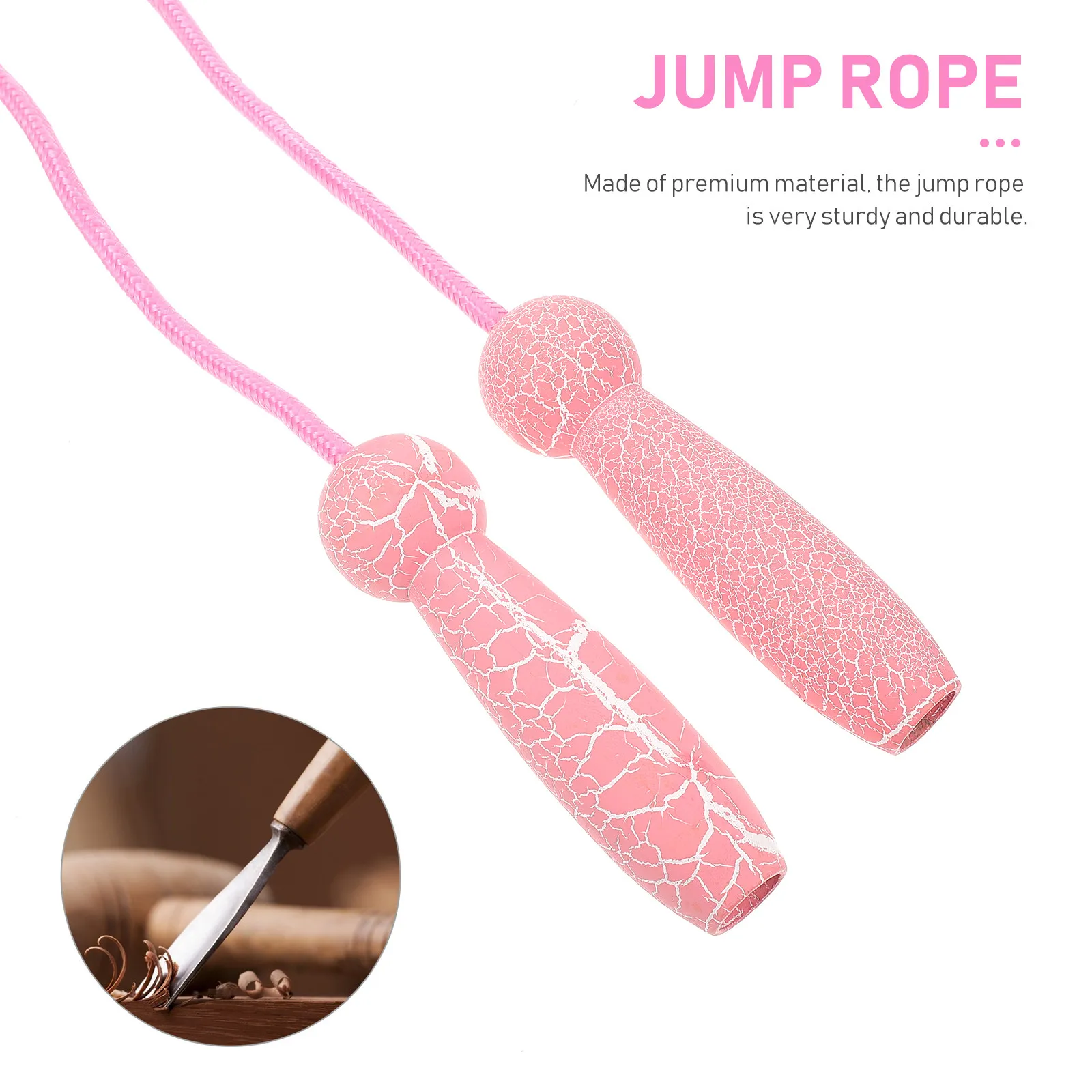 1Pcs Kids Skipping Rope Wooden Handle Ergonomic Design Anti Skid Fitness Jump Rope for Kindergarten Primary Students Weight Loss