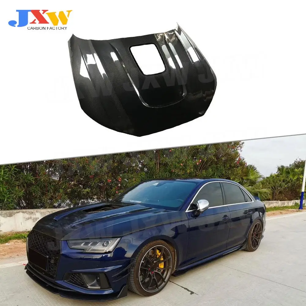 

Carbon Fiber FRP Car Front Engine Hood Cover Transparent Bonnet For Audi A4 S4 B10 2019 2020 Car Styling Body Kits