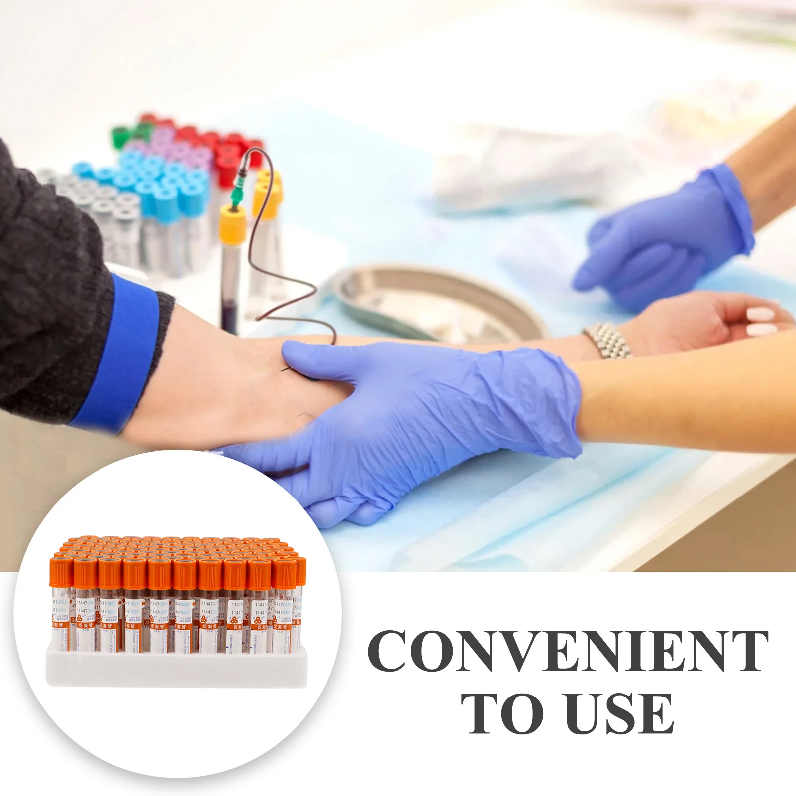 

100 Pcs Procoagulant Tube Test Tubes Vials Glass Storage Centrifugal Rack Vacuum Container