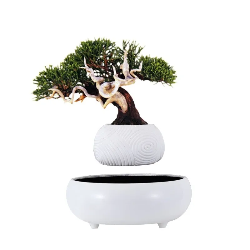 Resin flower pot, creative craft art vase, potted plant, entrance living room feng shui magnetic levitation ornament