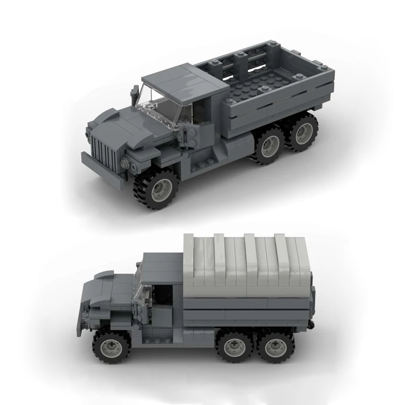 WWII MOC Building Blocks RU 6X6 Military Off road Truck URAL-375 Classic Transport Vehicle Model Children\'s Assembly Brick Toy