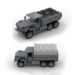 WWII MOC Building Blocks RU 6X6 Military Off road Truck URAL-375 Classic Transport Vehicle Model Children's Assembly Brick Toy