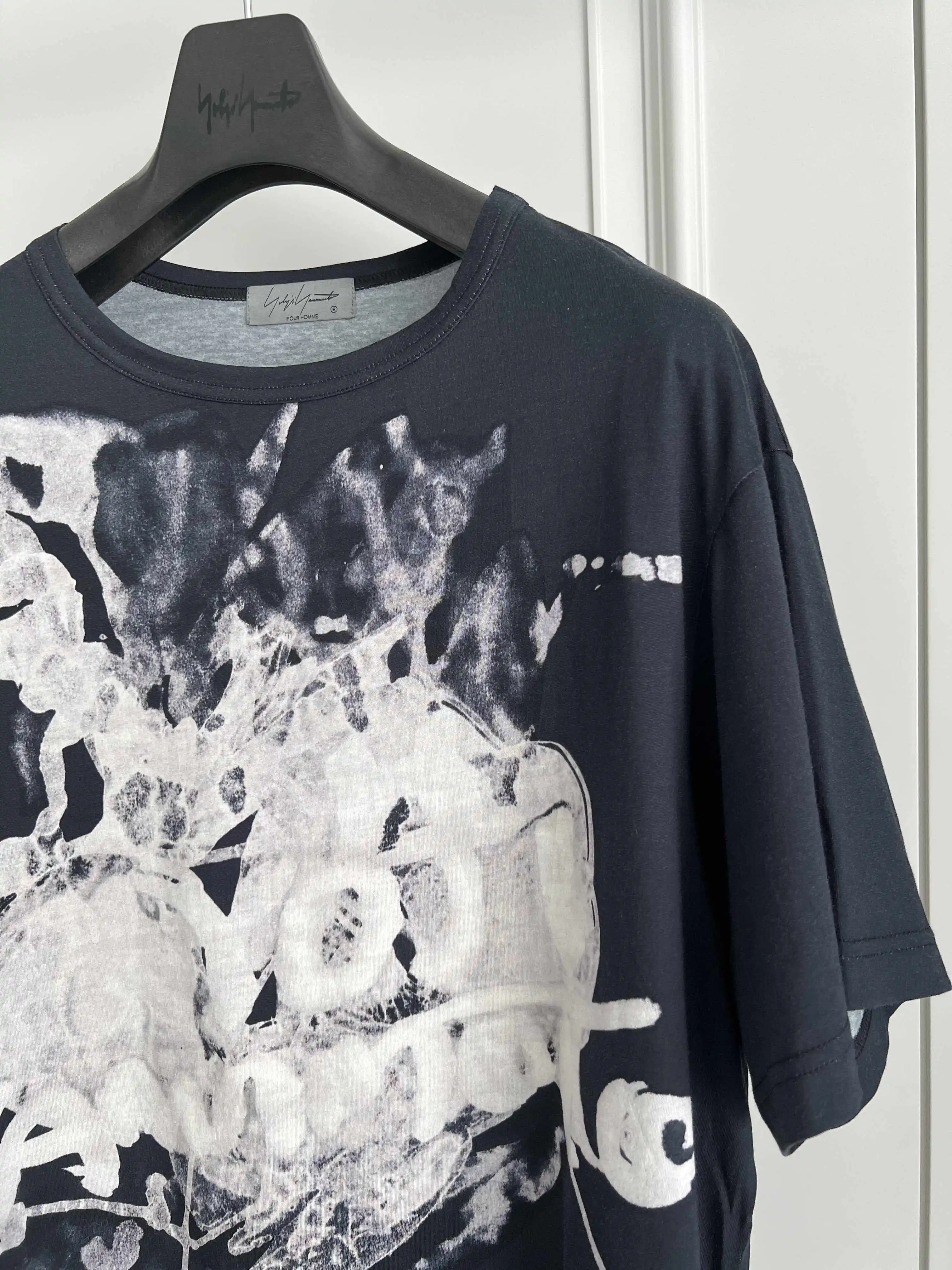 TOP-YAMAMOTO's original design of dark-themed pure cotton tie-dyed printed knitted sweaters for trendy streetwear