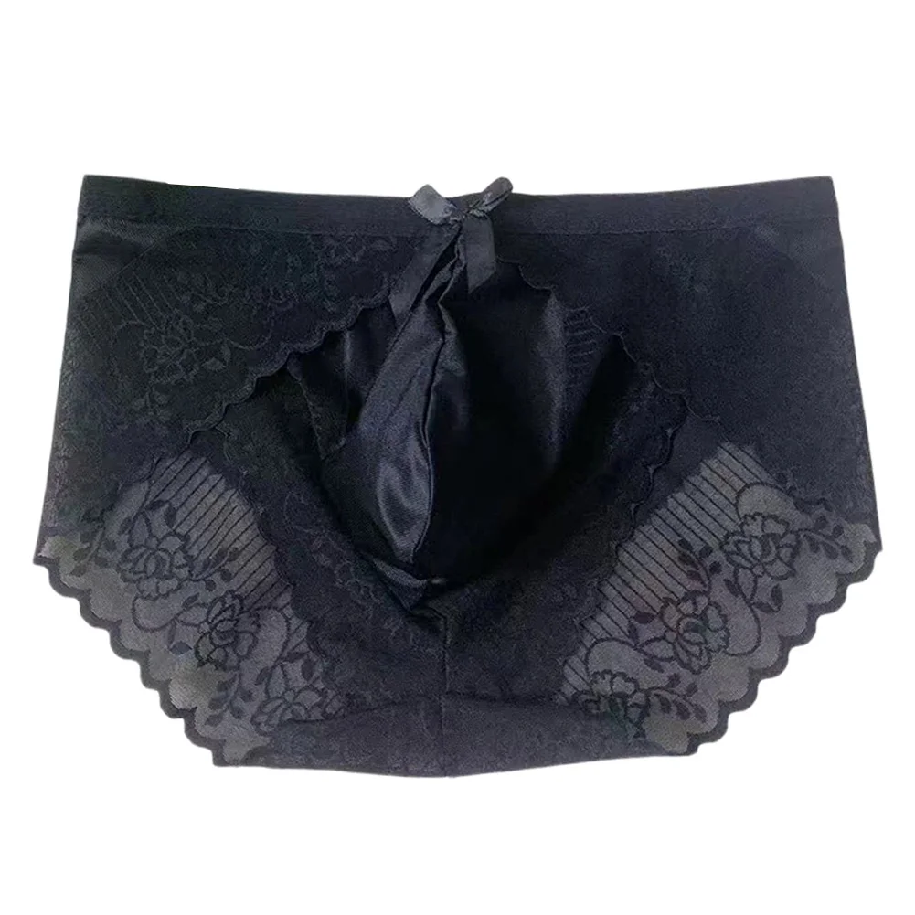 

Мужские кружевные тонкие прозрачные трусы-слипы с мешочком, ультратонкое дышащее бесшовное кружевное нижнее белье