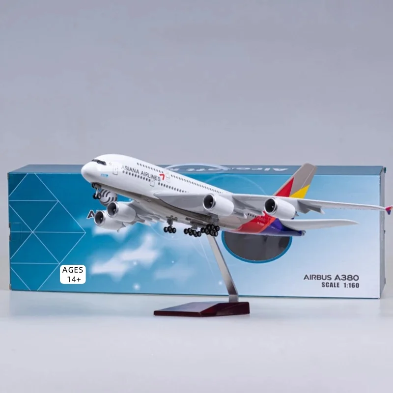 For a 47cm resin aircraft A380 with lights, a simulated aircraft model with landing gear for a large aircraft