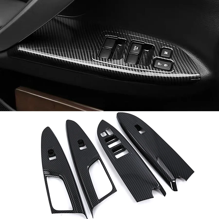 

4Pcs Interior Window Glass Lift Switch Button Cover Door Armrest Panel Decoration Trims For Mitsubishi Eclipse Cross 2018 2019