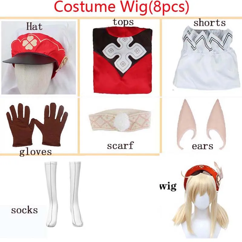 Klee Cosplay Kostuum Klee Outfits Jurk Hoed Pruik Carnaval Comic voor Vrouwen Comic Con