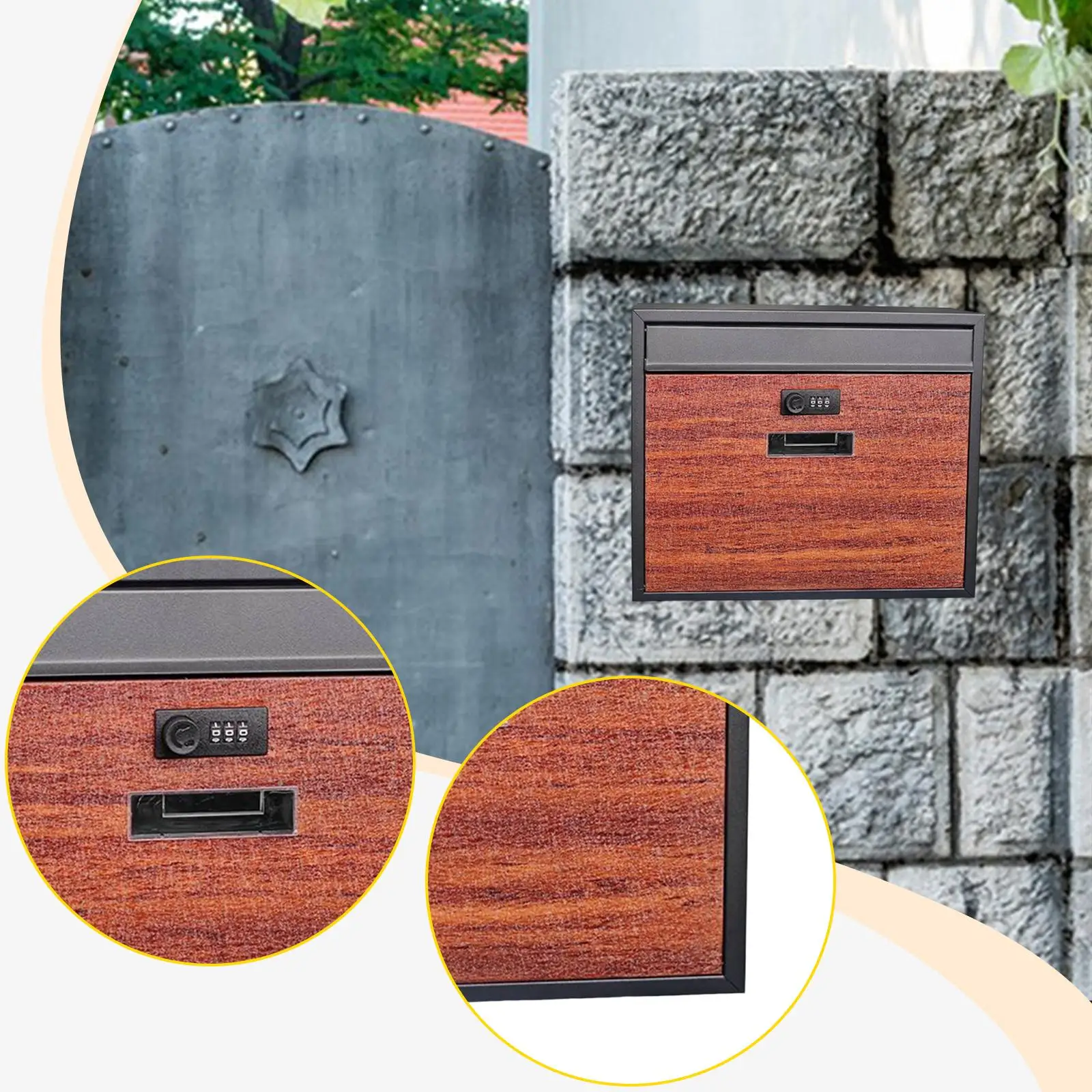 

Wall Mount Mailbox Easy to Install Letterbox for Outside Entryway Commercial