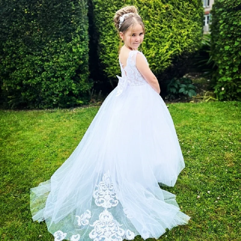 2024 Child Flower Girl Dresses Kids Princess Dress For Girls Wedding Party First Communion Girl Dress Robe Princesse Fille