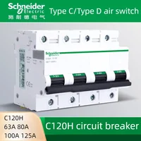 Schneider Electric C120H Interruptor de aire Disyuntor de alta corriente - 63A 80A 100A 125A 1P 2P 3P 4P Opciones Tipo C y tipo D
