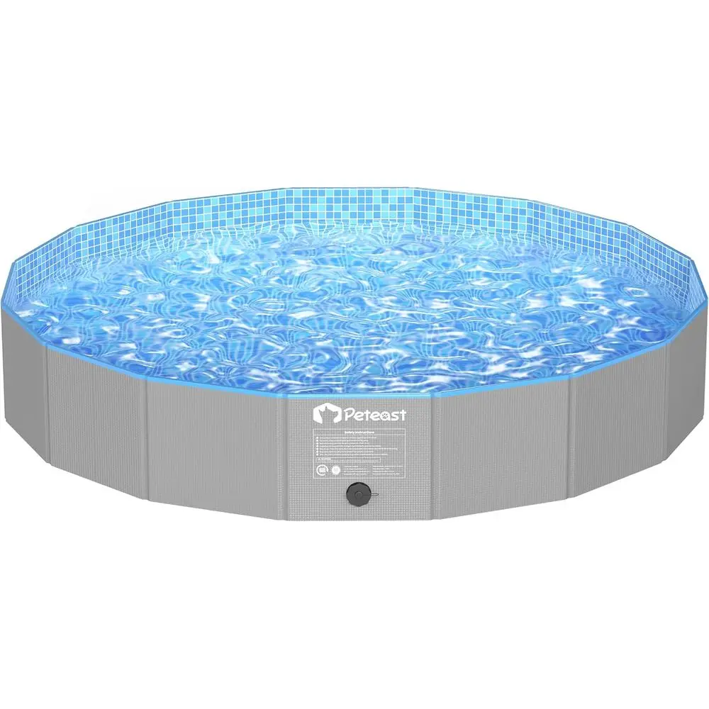 

Складной большой бассейн для собак, прочный пластик, идеально подходит для использования на заднем дворе и в помещении, 71 дюйм, для собак и детей