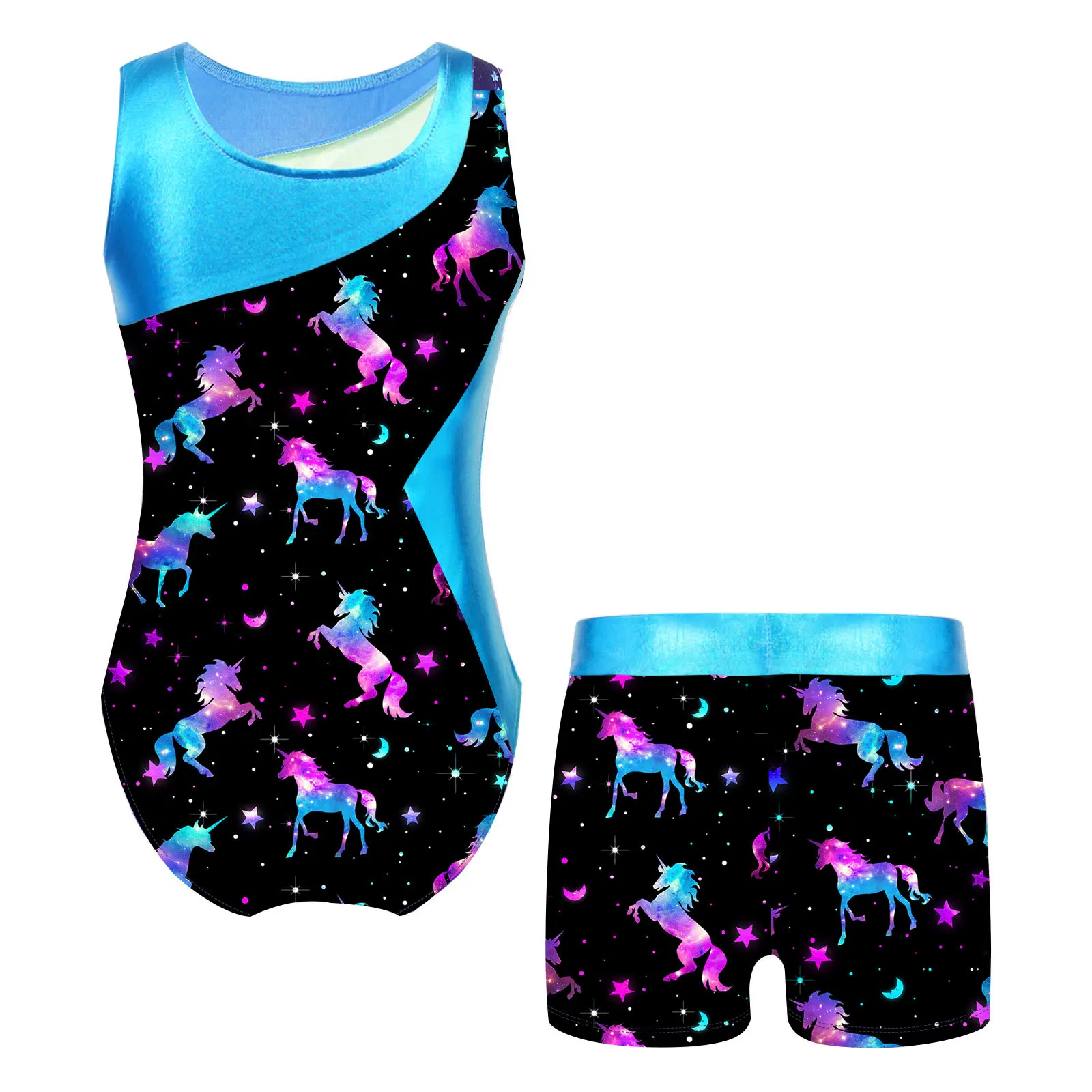 New 2023 Children\'s Swimwear Two Piece Flamingo Swimsuit For Girls Gymnastics Dance Leotard 2023 Summer Bikini Sets Kid Swimsuit