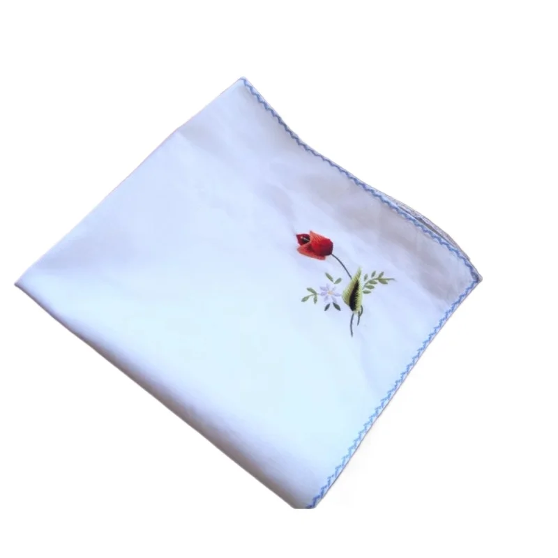 Cotton hand embroidered cloth napkin square cover 40CM British retro style handkerchief