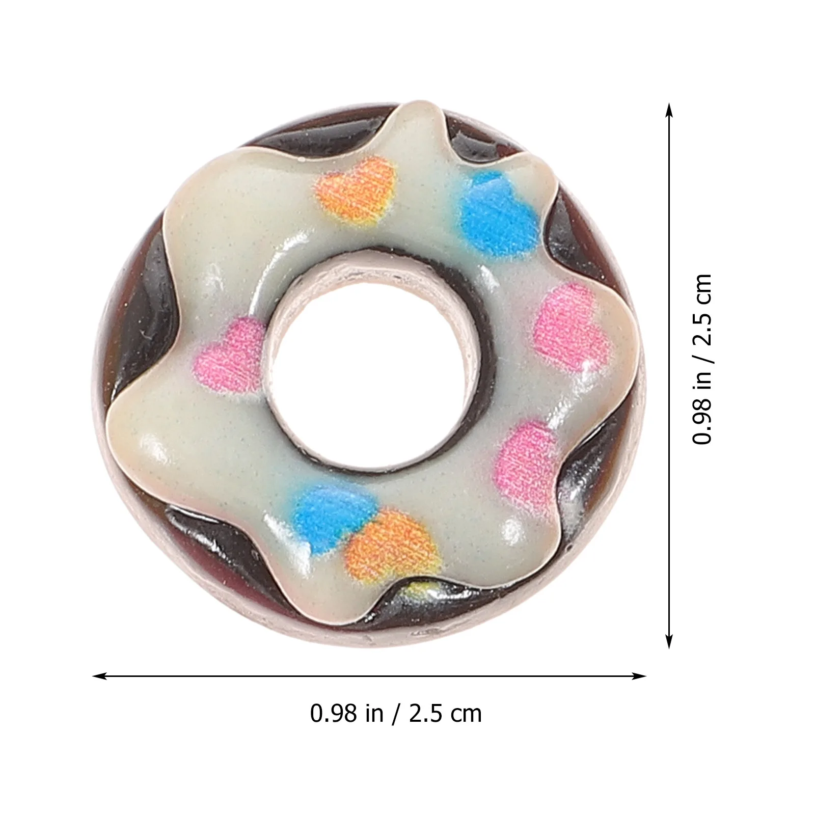 

24pcs Donut Shaped Charms for DIY Jewelry Crafts Cute Accessories Kids Resin Material Gradient Color Long Lasting Durability