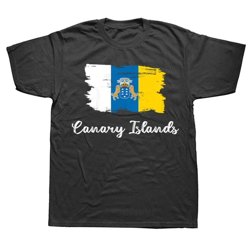 Funny Canary Islands Canarian Flag T Shirts Summer Style Graphic Cotton Streetwear Short Sleeve Birthday T-shirt Mens Clothing