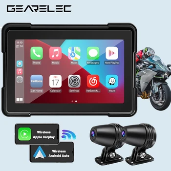 Motorcycle DVR Dash Cam Android Auto HD 1080P Camera GPS G-sensor with Wireless Apple Carplay