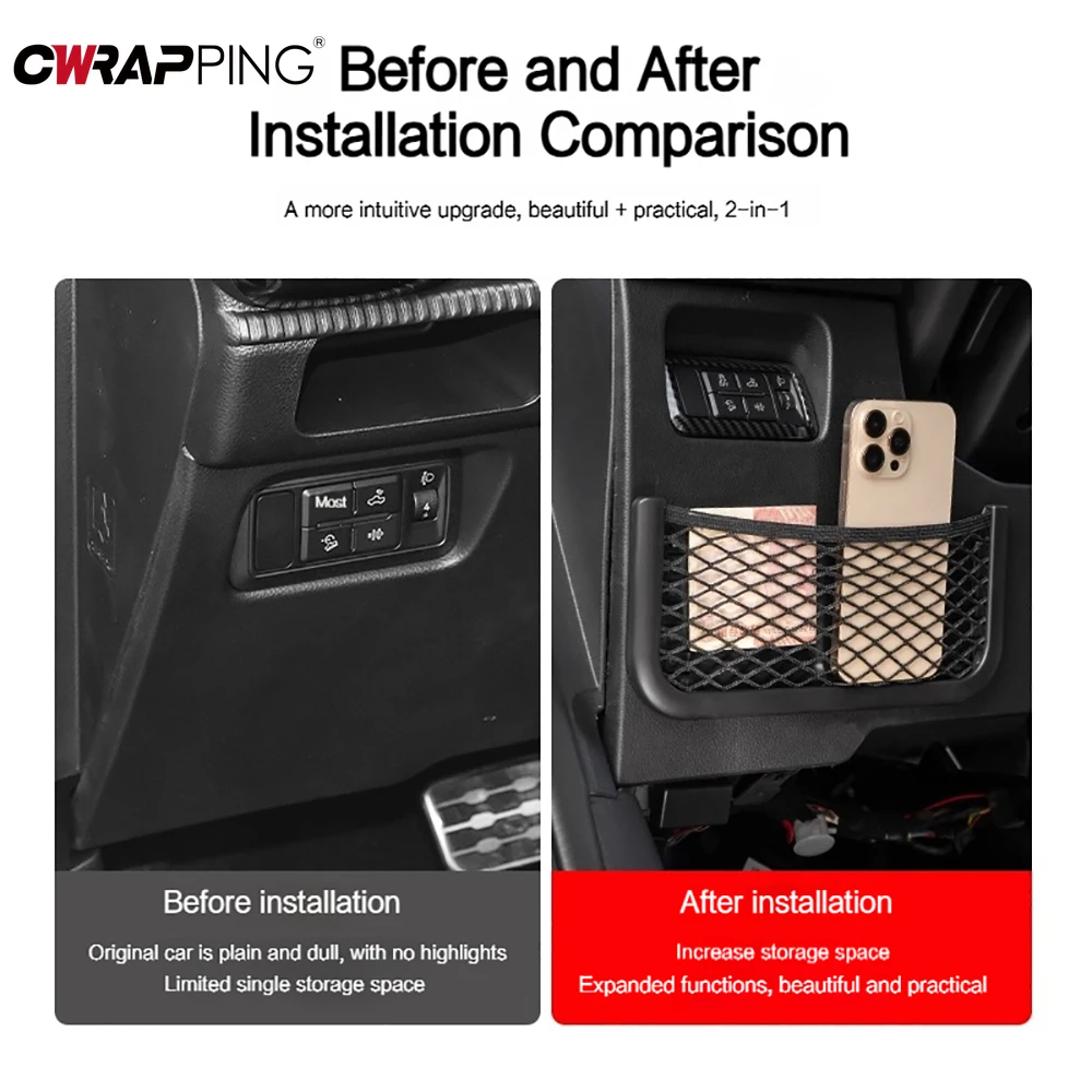 Car Organizer Mesh Storage Bag Net Pocket Mobile Phone Holder Multi Function Car Storage Net for RV Truck SUV Car Accessories image 4