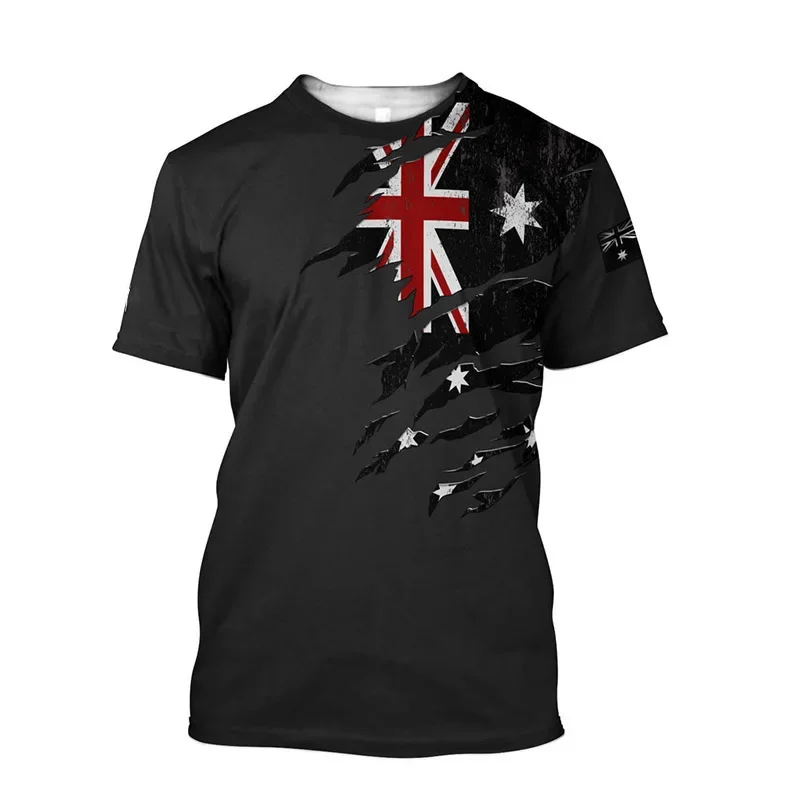 Summer O-neck Koala Jersey Fashion Short Sleeve Australia Flag T-Shirts Men's T-shirt Camouflage Print Tshirt Clothing Tops