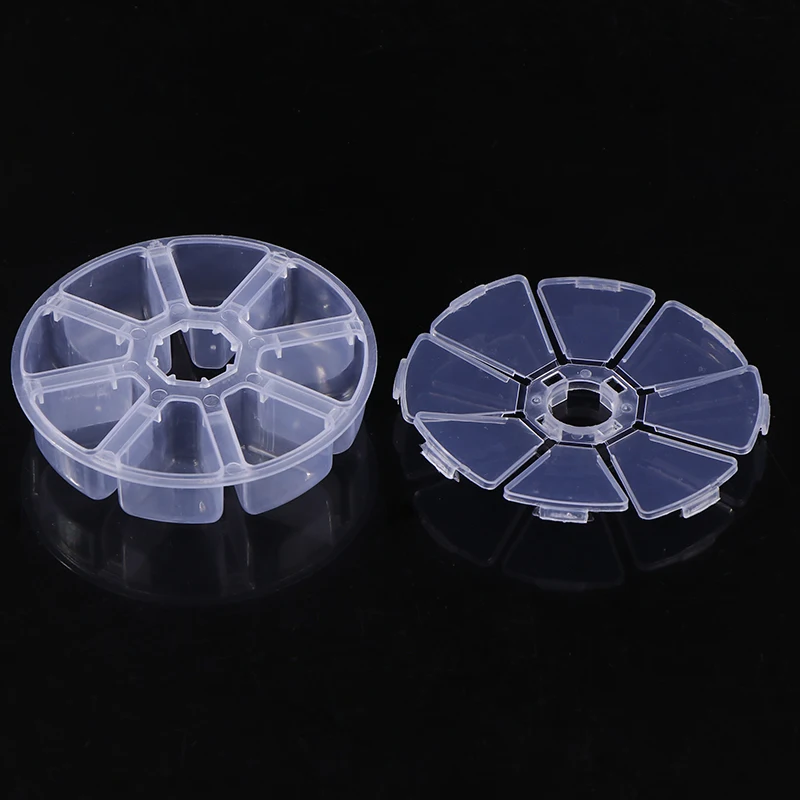 5pcs Plastic Transparent Tool Storage Box Classification Box Parts Item Model With Cover Button Round Grid