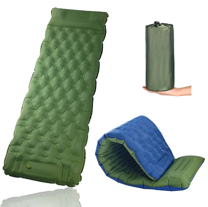 outdoor self inflating sleeping pad for camping summer sleeping pad foldable with pillow