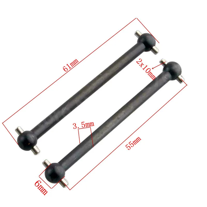 2Pcs RC Car Kids Toy Metal Parts Drive Shaft Dogbones Dog Bone For 1/10 1/8 Scale On-Road Off-Road Models Drift Monster Truck