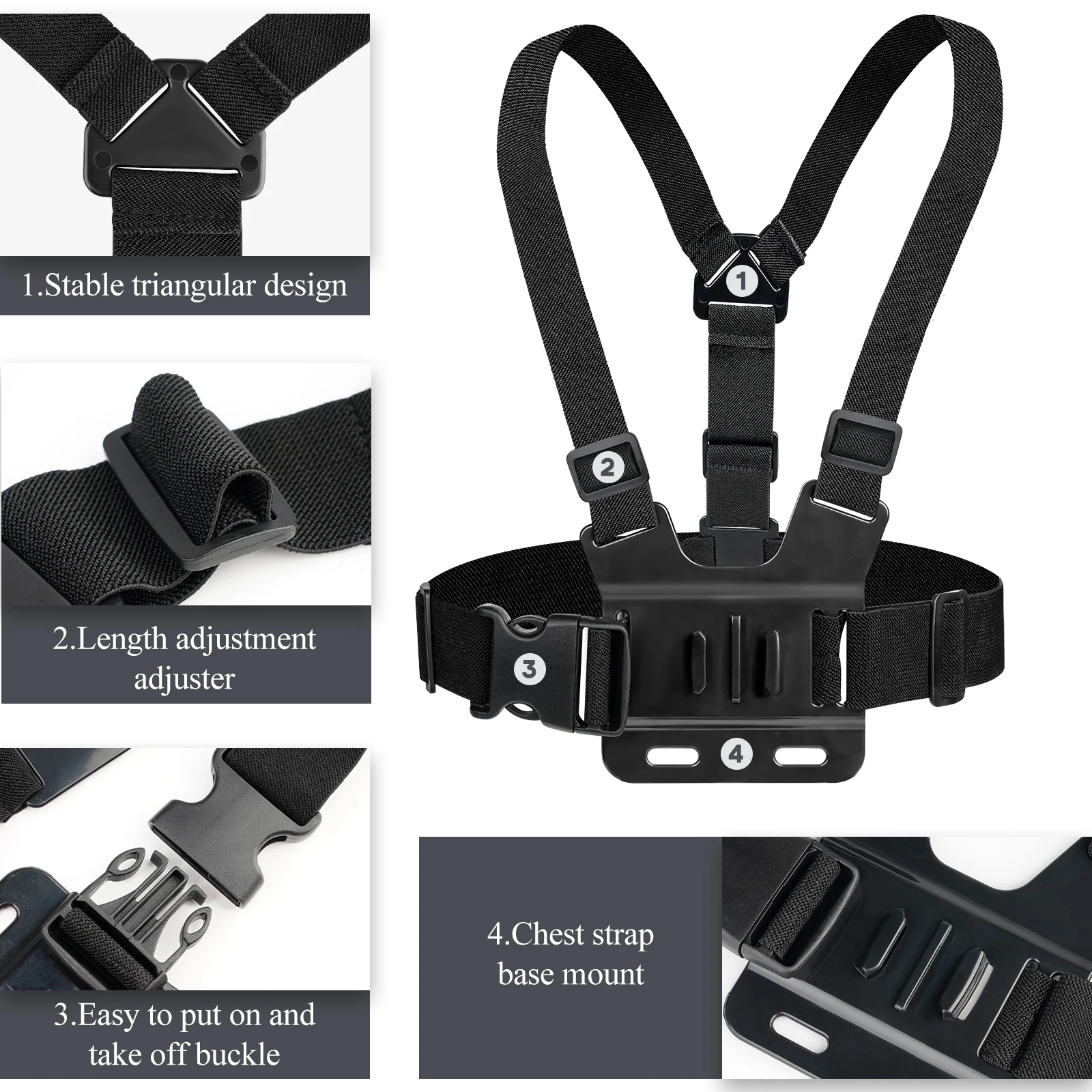 Universal Phone Chest Mount Harness Strap Holder Cell Phone Clip Elastic Headband Set for iPhone 15 14 13 HUAWEI Mate 60 Pro