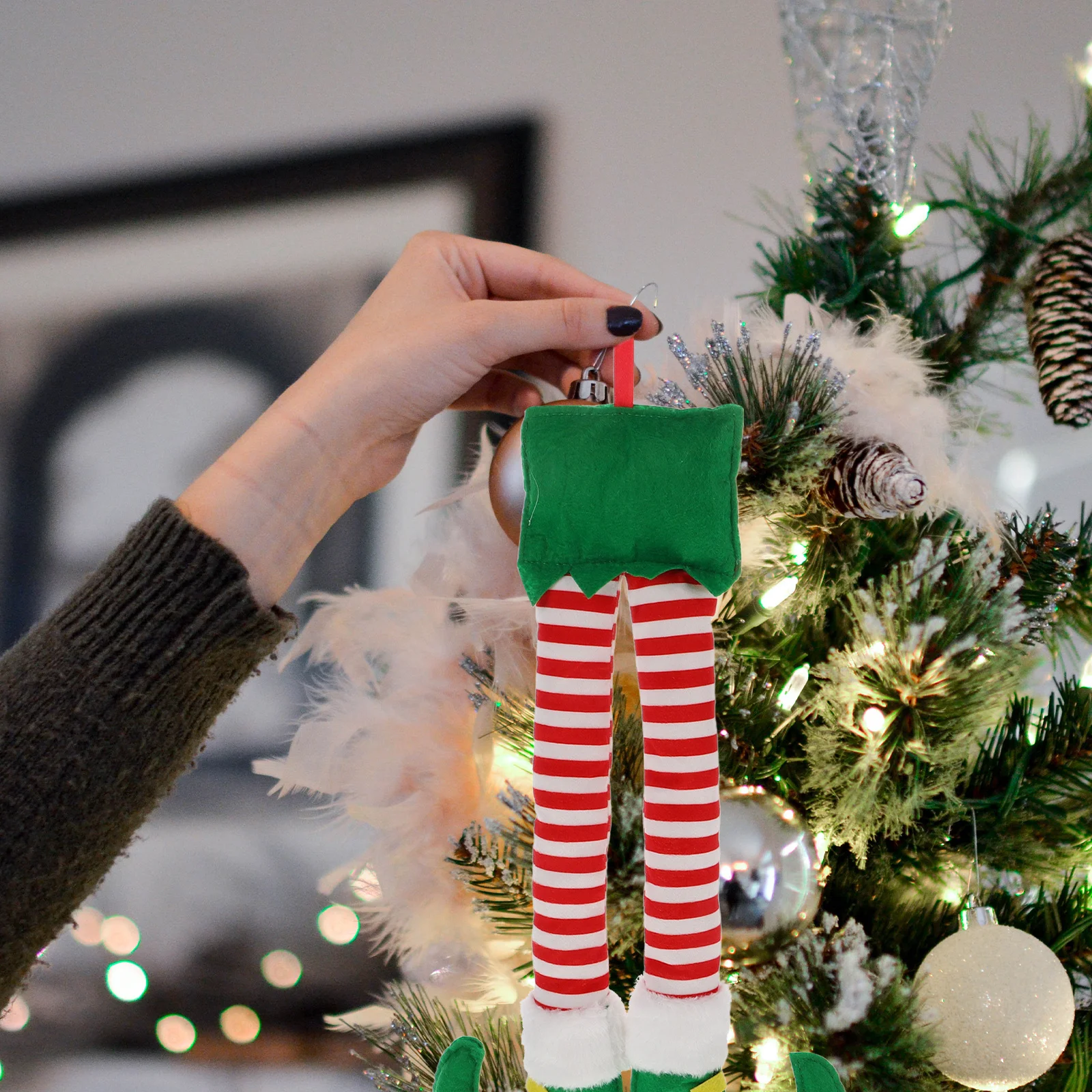 

Christmas Elf Leg Decor Adorable Holiday Hanging Ornament For Xmas Tree Stuffed Legs Christmas Tree Decor Home Party