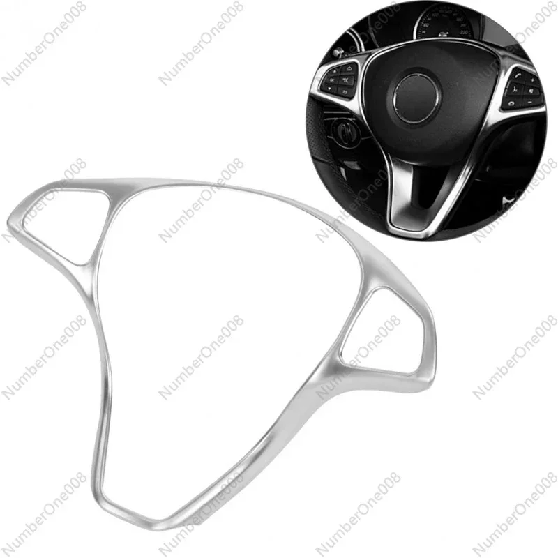 Car Steering Wheel Button Frame Trim Cover for Mercedes Benz Vito 2017 Silver Chrome