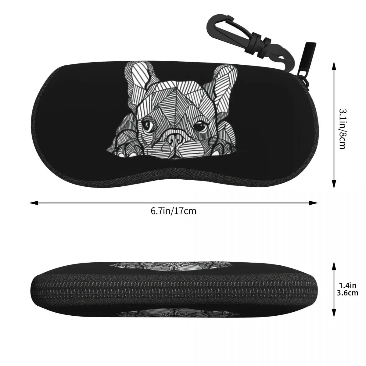 Custom French Bulldog Shell Eyeglasses Protector Cases Men Women Sunglass Case Frenchie Dog Lover Glasses Pouch