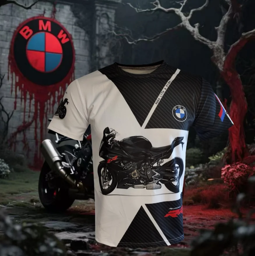 

Лето 25, мужская быстросохнущая футболка BMW S1000RR для мотоцикла, велосипедный костюм, гоночный костюм, новый повседневный дышащий модный костюм с короткими рукавами