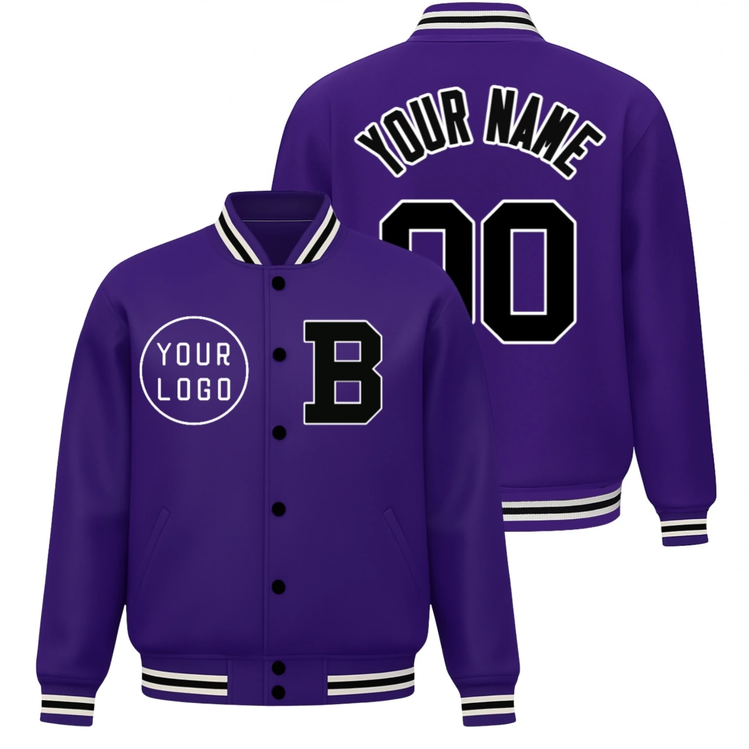 

Настройте свое изображение/логотип, флисовая фиолетовая бейсбольная куртка с длинными рукавами и карманами, уникальный рождественский подарок