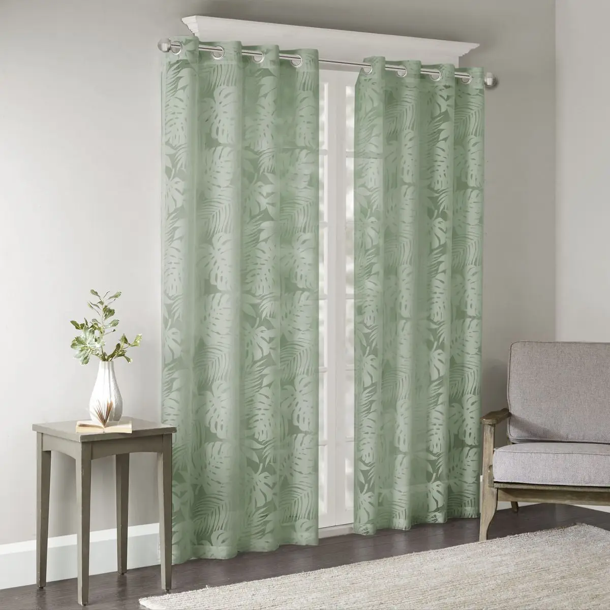 

Palm Leaf Burnout Window Sheer