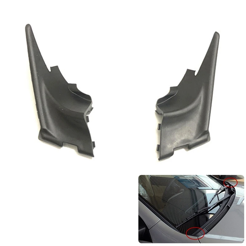 2Pcs Front Windshield Wiper Cowl Trim Water Deflector Plate Neck Trim Panel For Hyundai Accent 2006-2011