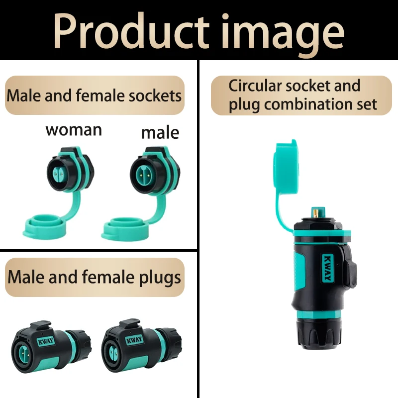 1 KWAY-K16 plug socket 2.3.4.5.7.8.9 pin aviation grade IP68 outdoor waterproof connector, outdoor power connector