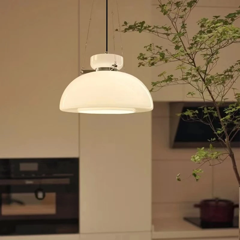 Imagem -05 - Nórdico Led Pendant Light Lâmpada de Vidro Creme Simples Pendurado Cadeia Luminárias Decoração para Casa Quarto Sala de Jantar Escritório