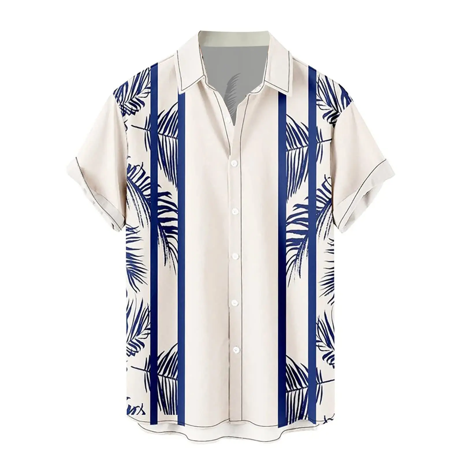 

Europe and the United States Selling Men's Fashion 3D Printed Shirt Short Sleeve Hawaiian Vacation Loose Lapel Vacation Casual