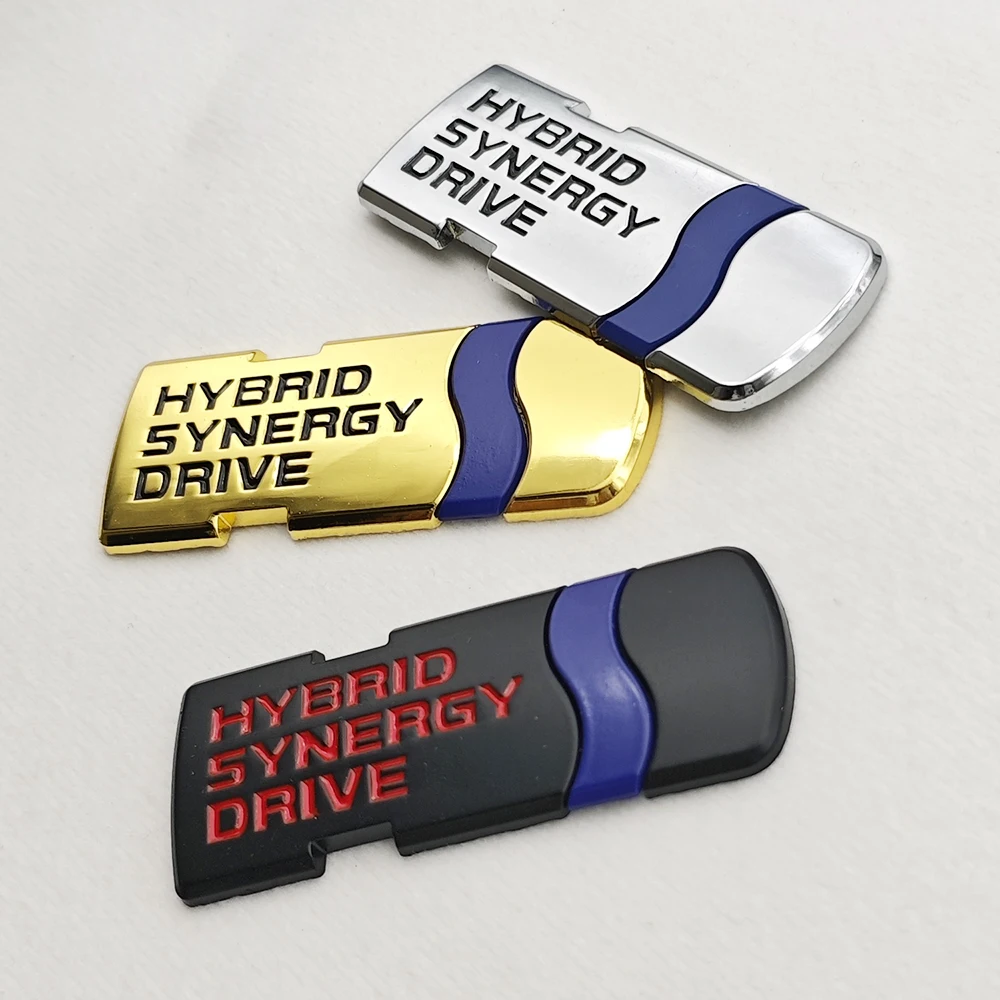 ثلاثية الأبعاد سيارة معدنية شارة الهجين التزامن محرك شعار شعار الجذع الحاجز ملصق لتويوتا كورولا بريوس كامري Rav4 أوريس اكسسوارات