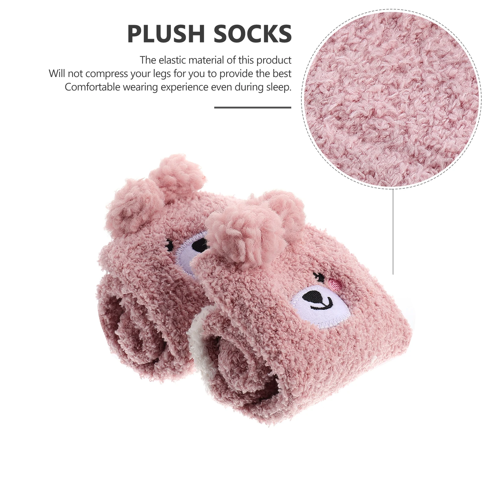 Coral Fleece Floor Socks Thick Warm Winter Sleep Stockings Slippers Elastic Non Pressure Cartoon Pattern