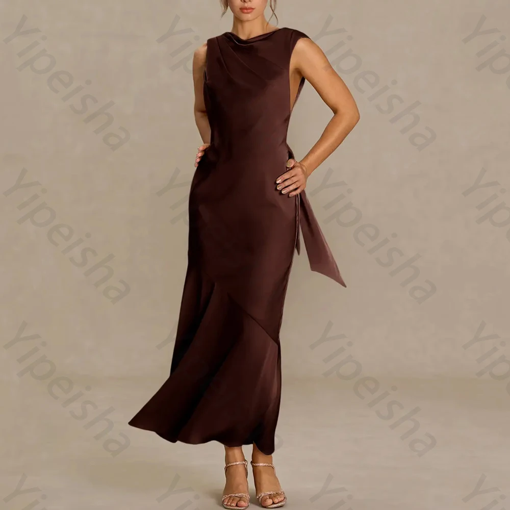 

Сексуальные вечерние платья без рукавов с открытой спиной, элегантное длинное платье знаменитостей, изысканные платья высокого качества для выпускного вечера, женские платья по индивидуальному заказу