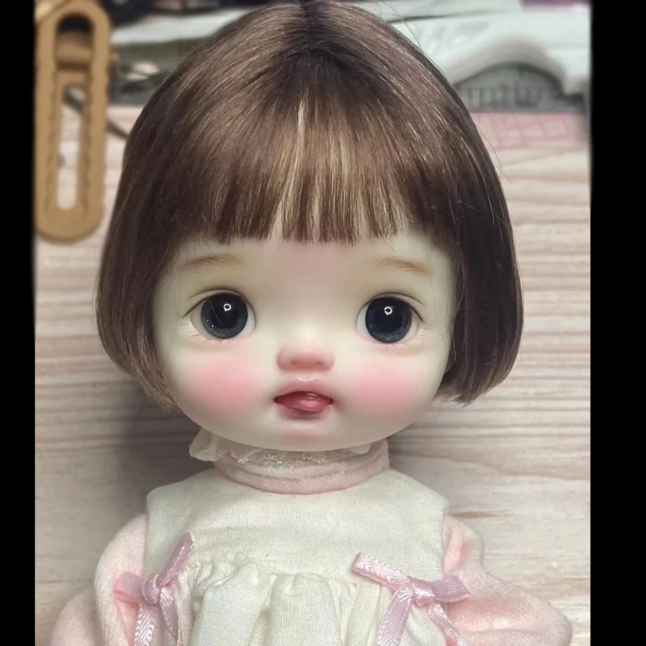 1/6 BJD Doll Resin Material Big Head With Body DIY Lovely BJD Doll No Makeup For Doll Toys Gifts