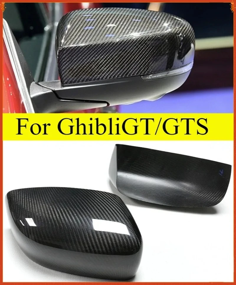 

For Maserati Ghibli Quattroporte GT/GTS Carbon Fiber 17-2022 Rearview Mirror Caps Exterior Rearview Cover Boky Kits Accessories