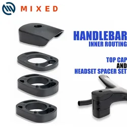 Mixed 4pcs Handlebar Spacer Set For 28.6mm Fork Integrated Bar Headset Washer Plastic Stem Cover 5D Carbon Handlebar