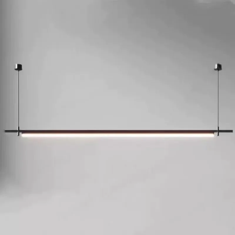 Modern Led Linear Pendant Lamp Dimmable Black for Kitchen Table Dining Room Chandelier Lighting Designer Lighting Luster Fixture - view 3
