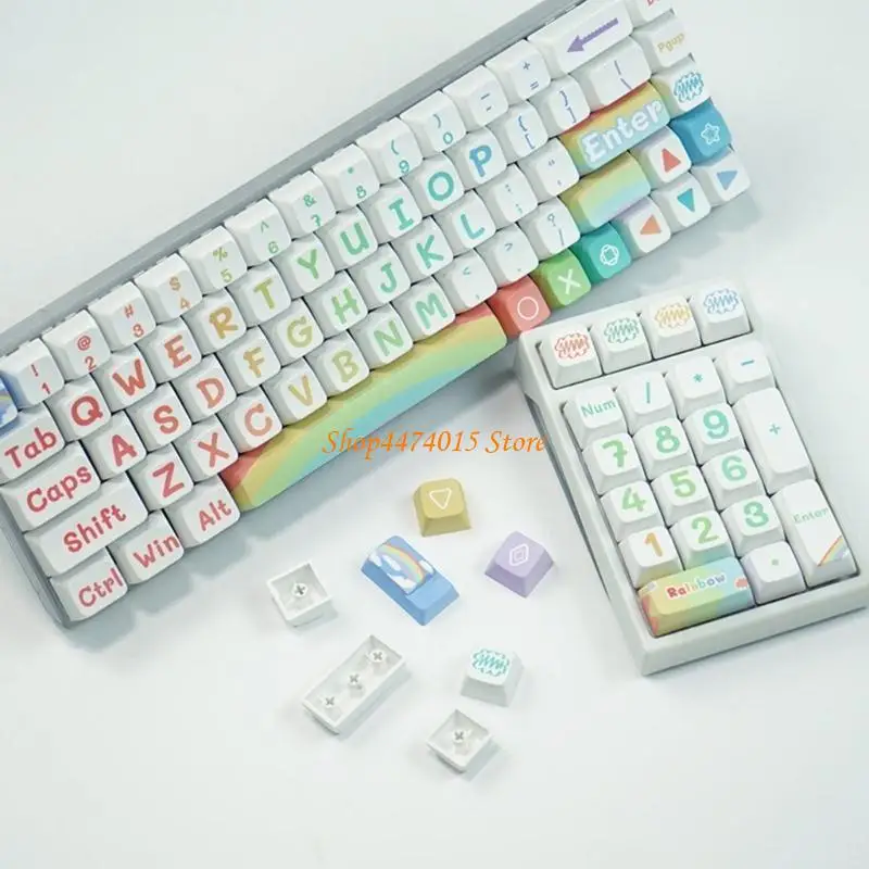 K1AA MDA dyesublimation pbt keycap لمفاتيح cherrymx مفاتيح مفاتيح ميكانيكية قوس قزح