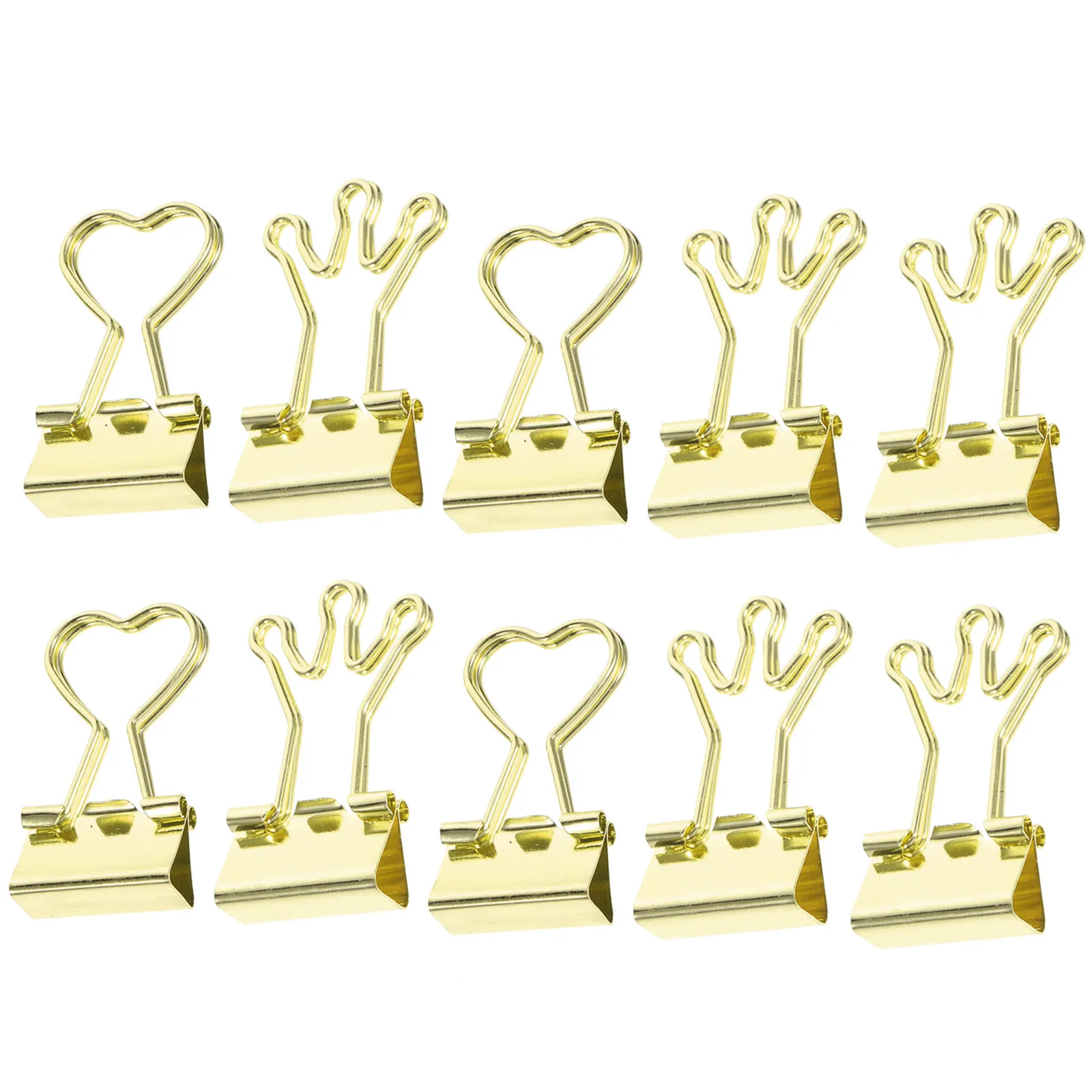 

10Pcs Heart-Shaped Long Tail Clips Metal Paper Binder Clips Office Supplies for Reading Bookmarks Notebooks Calendar Scrapbooks