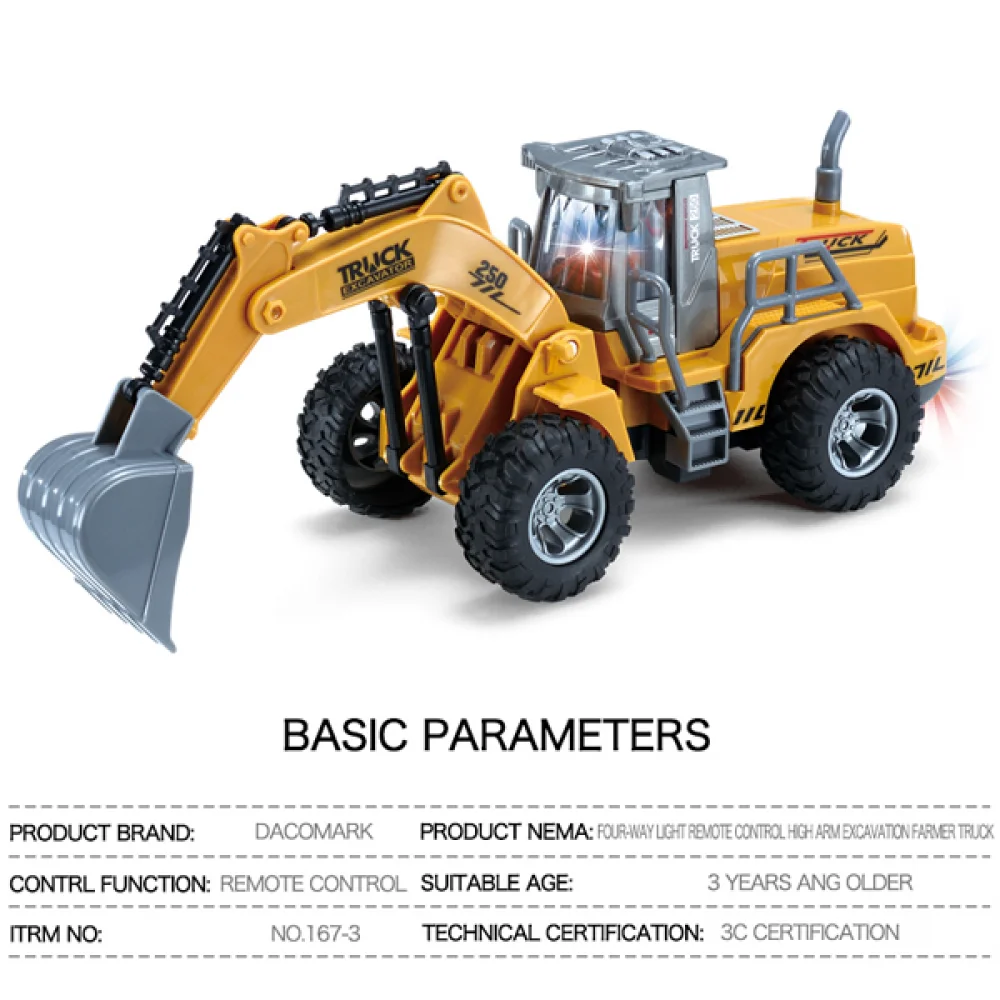 1/30 RC Excavator Remote Controlled Bulldozer Truck Car Construction Vehicles Toy Radio Control Bulldozer  for Boys Toys Gifts
